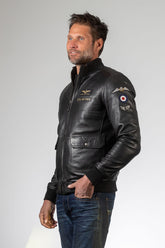 Blouson en cuir Royal Air Force Townsend noir Homme